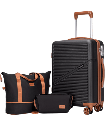 Cosbarn 3-Piece Carry On Luggage Set 22x14x9 with Duffel Bag